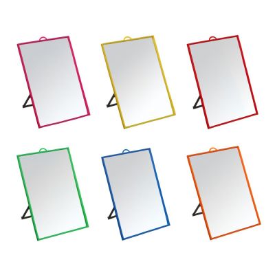 ЮНИLOOK Зеркало настольное, пластик, стекло, 18,5х13,5см, 6 цветов