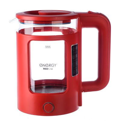Чайник электрический, Energy E-256 красный, 1500Вт, 1.5л, диск, стекло/пластик (164152)